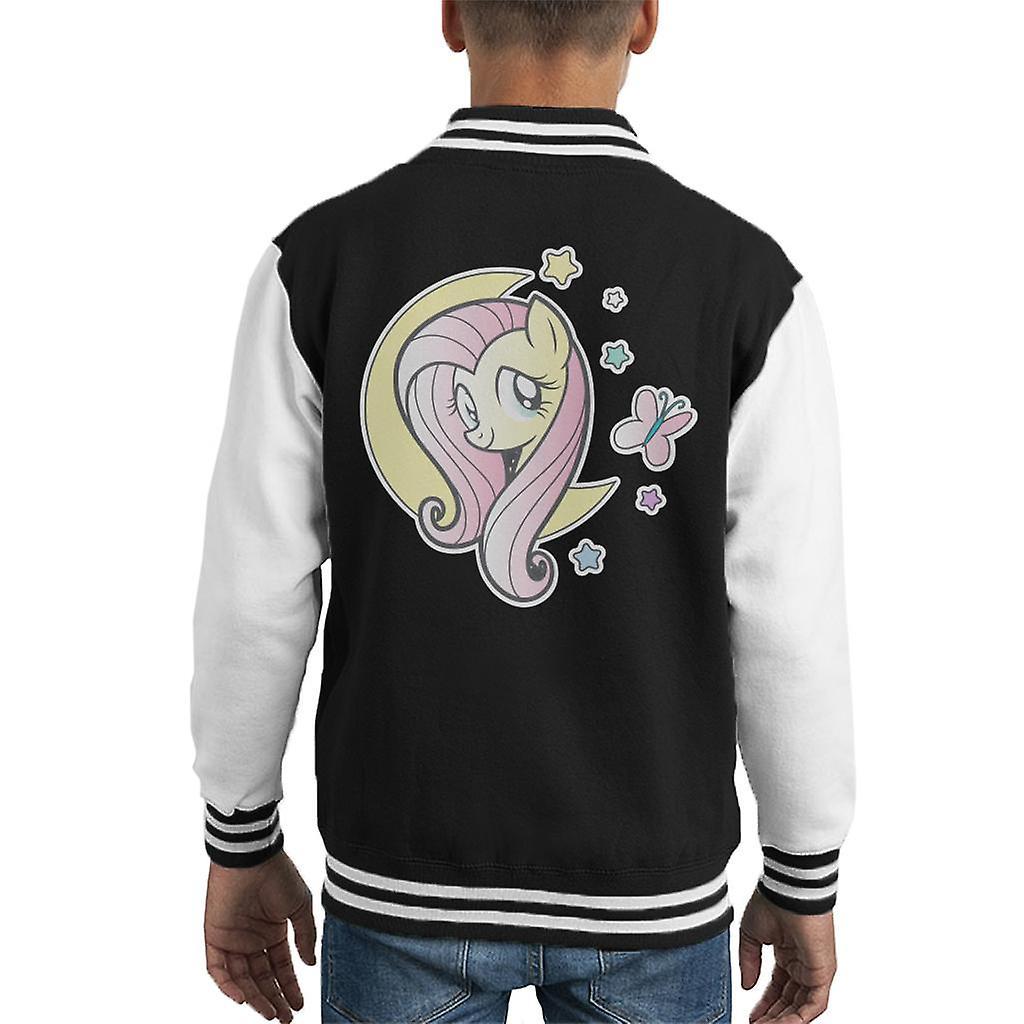 My Little Pony Fluttershy Half Moon Kid's Varsity Jacket Black/White X-Small (3-4 yrs)