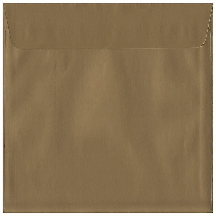 ColorSono Metallic Gold Peel/Seal 160mm Square Coloured Gold Envelopes. 130gsm Luxury FSC Certified Paper. 160mm x 160mm. Wallet Style Envelope. 100