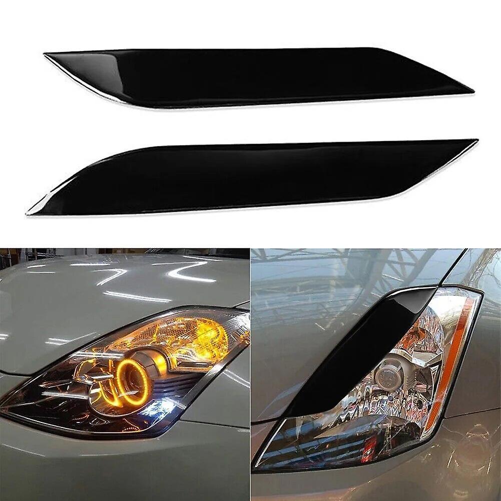 Bicaco 2pcs Car Front Headlight Eyebrow Eyelids Trim Sticker For Nissan 350z Z33 2006-09 Headlight Eyebrow For Nissan Light Trim