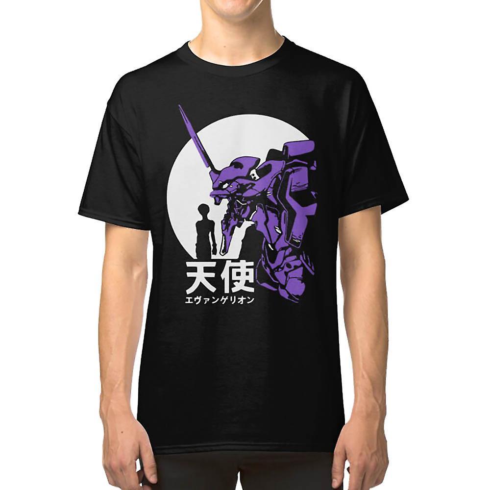 RockShark Neon Genesis Evangelion Retro Vintage T-shirt black S