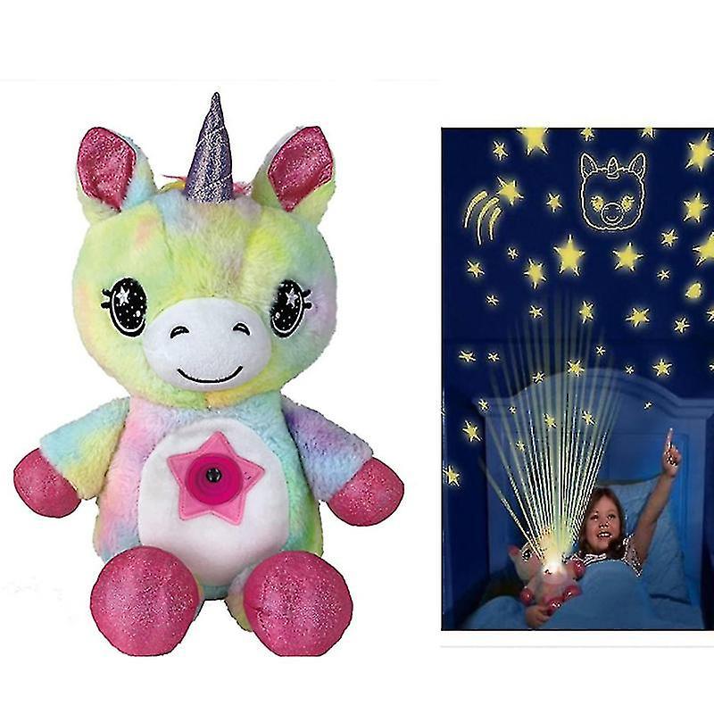 Wiuo Childrens Projection Lamp Toy Childrens Cartoon Plush Starry Sky Dream Projection Soothing Toy Lamp color