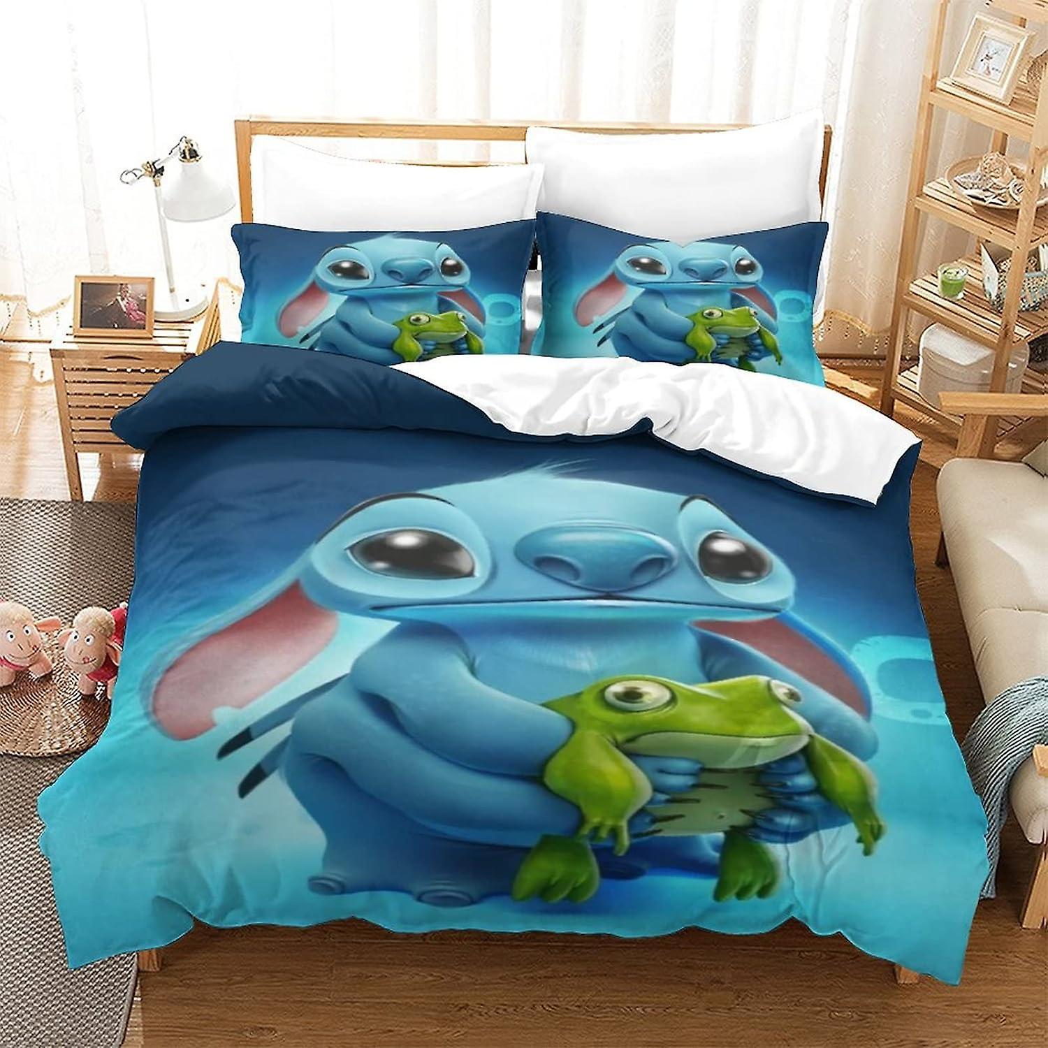 Kerota Stitch Duvet Cover from Lilo & Stitch Animated Characters Soft Microfiber Duvet Cover for Children and Teenagers Single 135*200 CM Double200...