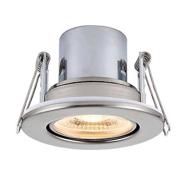 Saxby Lighting Shieldeco Fire Rated Integrated LED Tilt Recessed Light Satin Nickel Plate, Acrylic