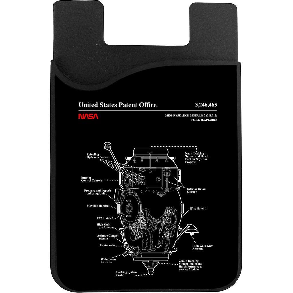 NASA Russian Mini Research Module 2 Blueprint Phone Card Holder Black 5.5cm x 8.5cm