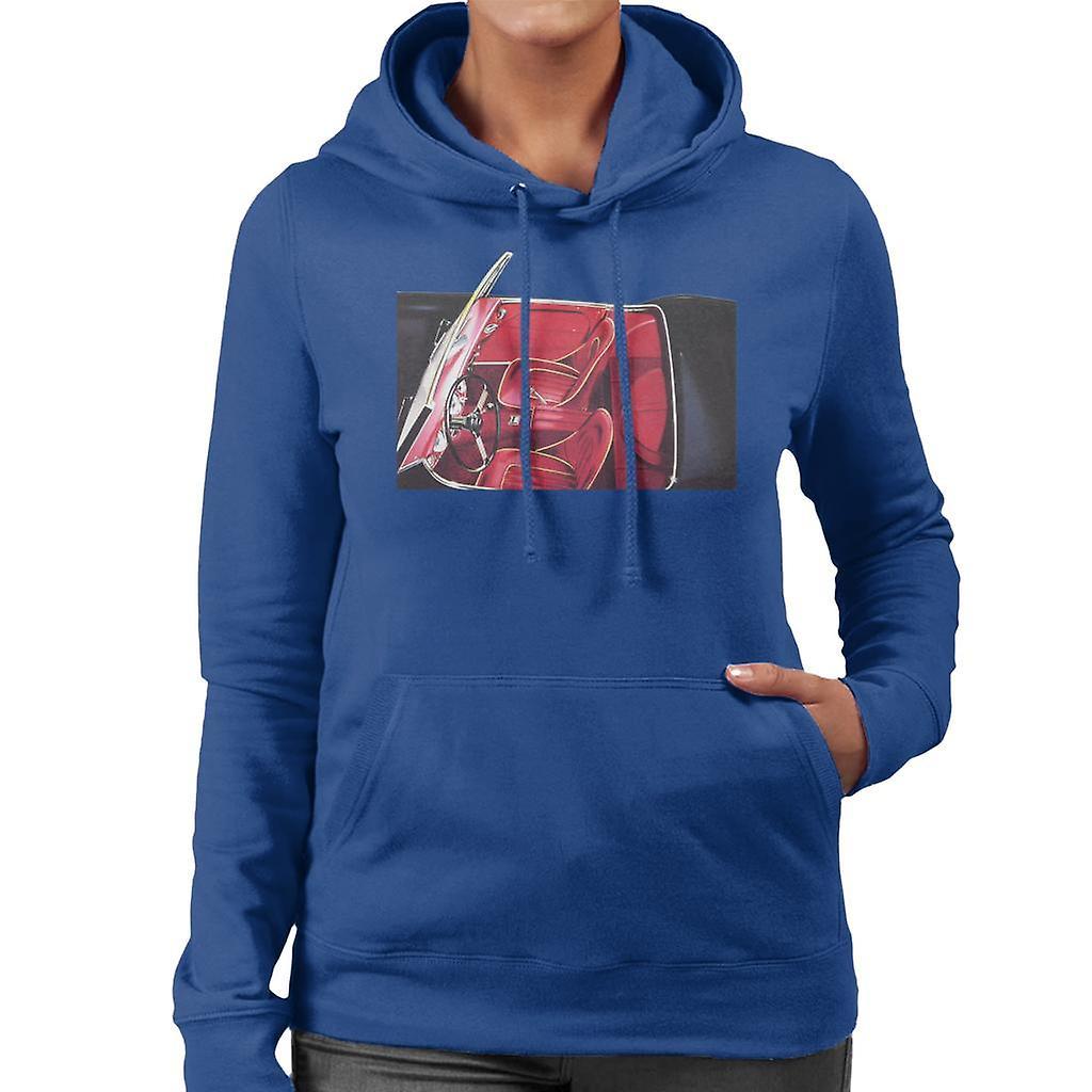 Austin Healey View Of Seats British Motor Heritage Women's Hooded Sweatshirt Royal Blue Medium