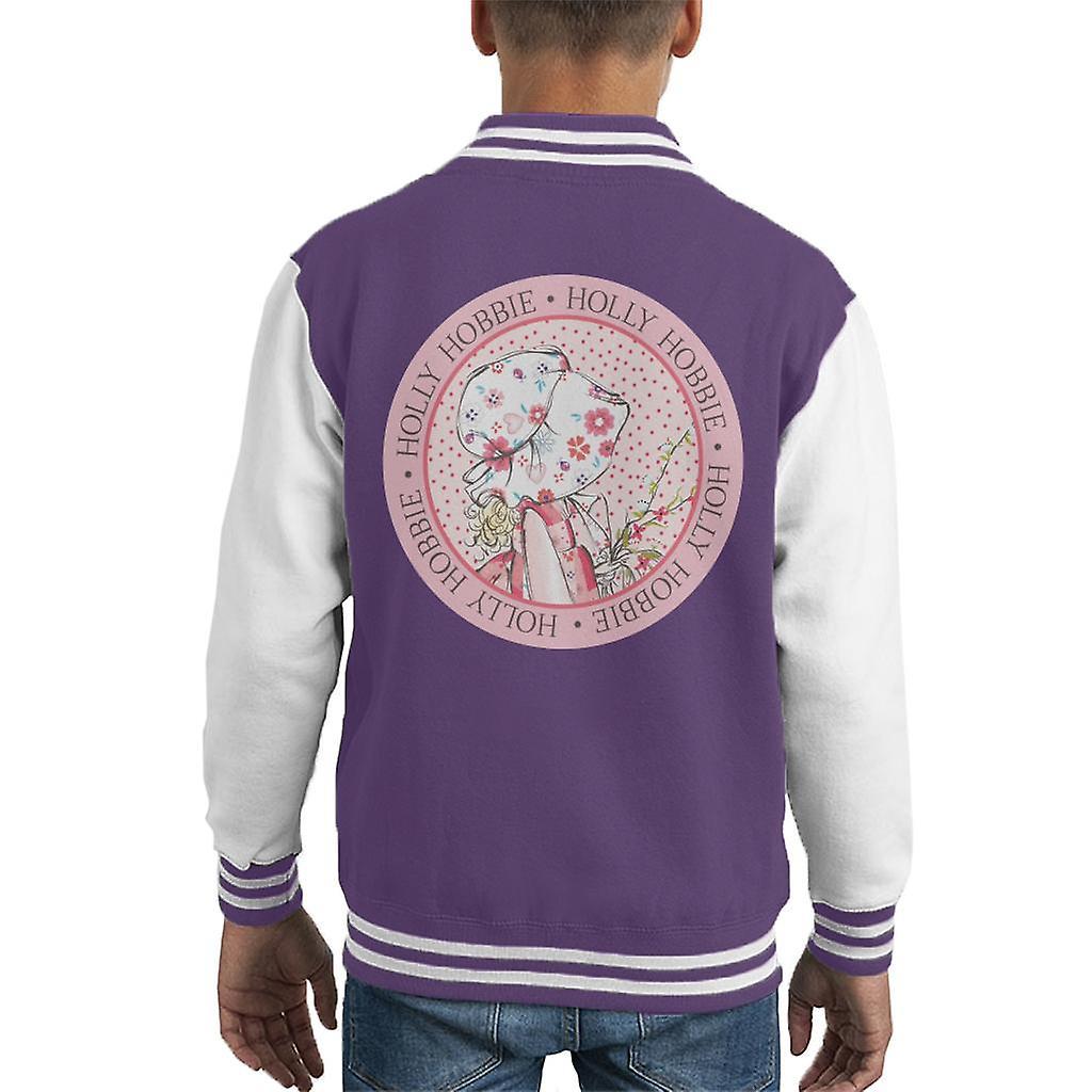 Holly Hobbie Circle Kid's Varsity Jacket Purple/White Medium (7-8 yrs)