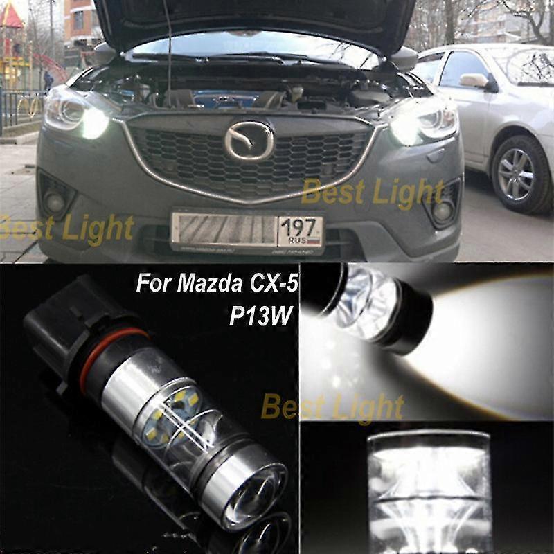 Asiv 2pcs Hid Xenon White P13w 6000k Led Bulbs For Mazda Cx-5 2013-2014 Daytime Running Lights Fog Light