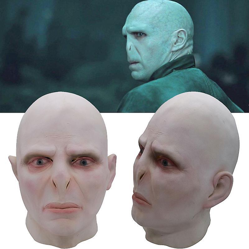 Besser Harry Potter Lord Voldemort Cosplay Latex Head Mask Halloween Carnival Party Scary Bald Prop Face Cover Headgear