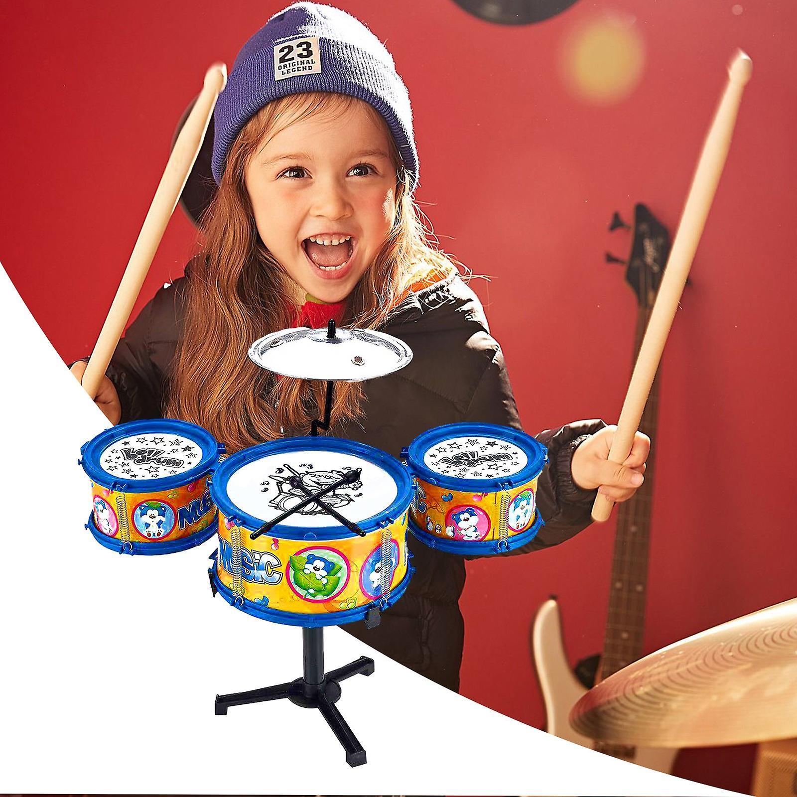 Kakanwo Toys Drums 3 Drum Toys , Children'S Percussion Instruments , Toy Drums , Gifts For Boys And Girls , Kindergarten Toys Clearance Yellow