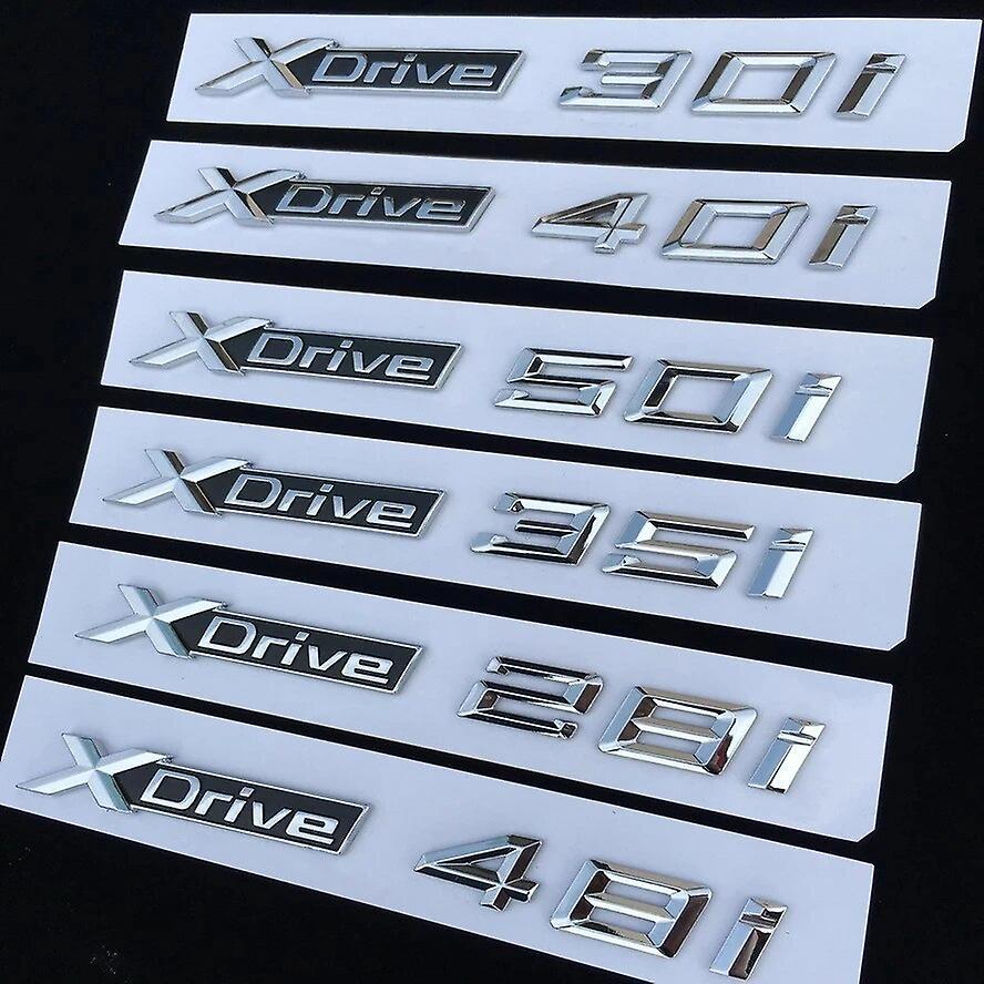 Hikig 3d Abs Chrome Logo Xdrive 20i 28i 30i 35i 40i 50i Sticker Car Fender Emblem Trunk Badge For Bmw X1 X2 X3 X4 X5 X6 X7 Accessories