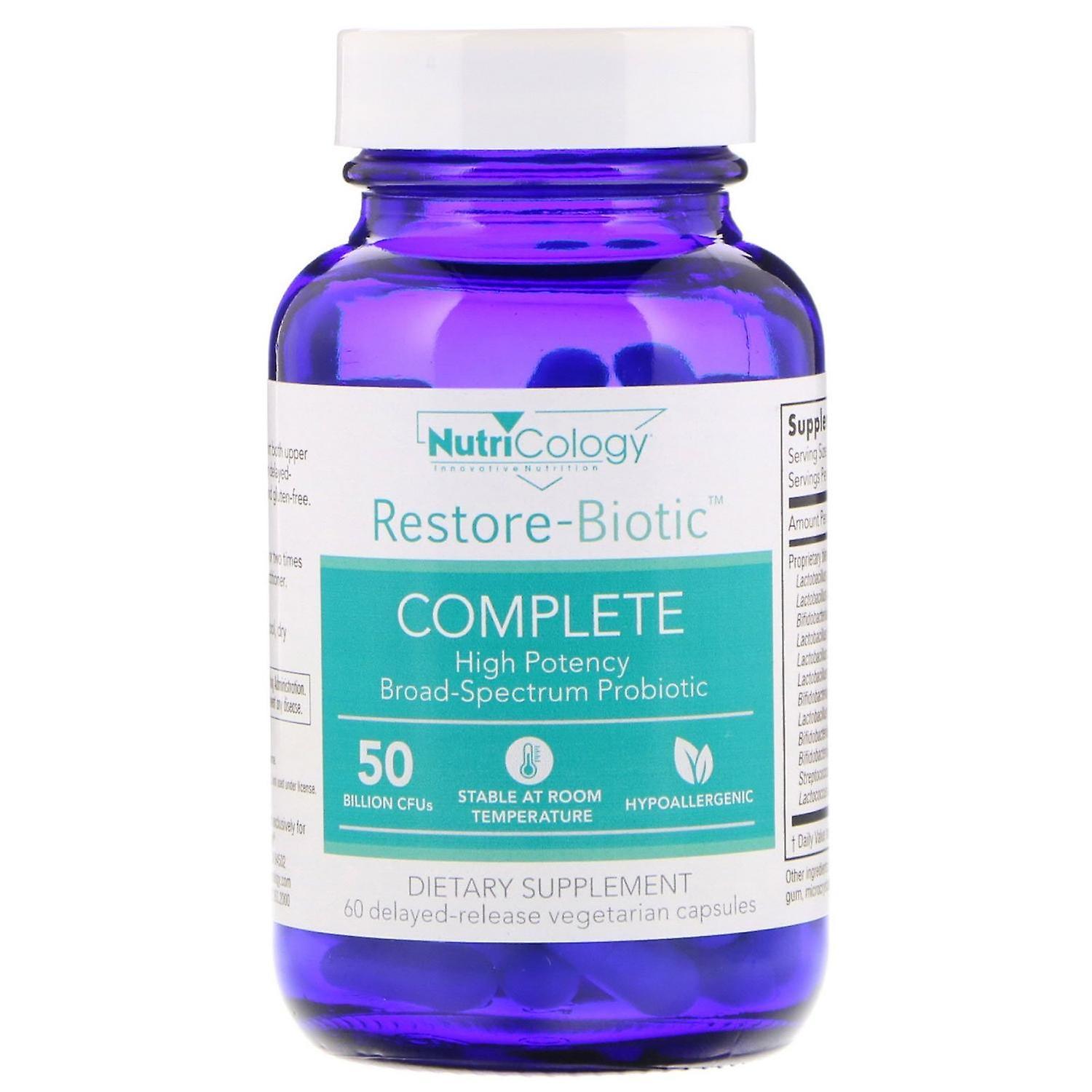 Nutricology, Restore-Biotic Complete, 50 Billion, 60 Delayed-Release Vegetarian