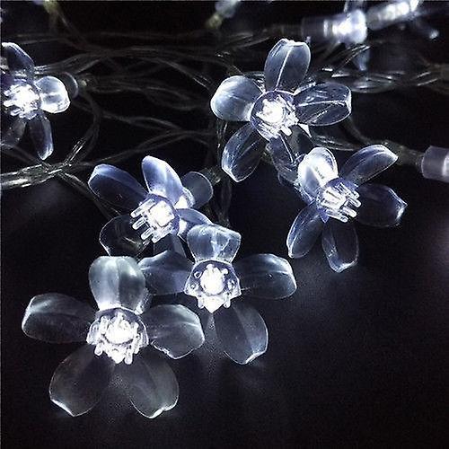 Slowmoose Cherry Blossom Flower Garland Pattern- Battery Powered Led String Lights White 3M 30LED--Battery