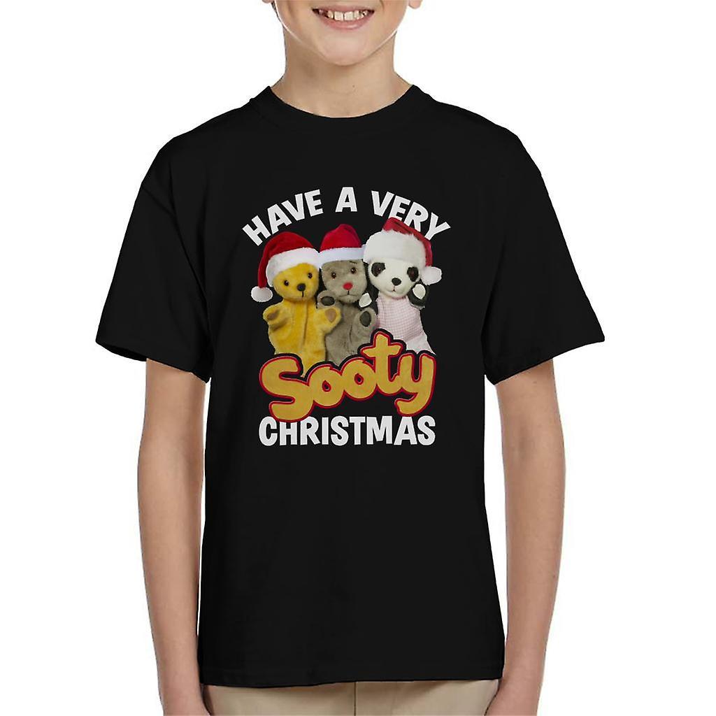 Sooty Christmas Have A Very Sooty Christmas Kid's T-Shirt Black X-Small (3-4 yrs)