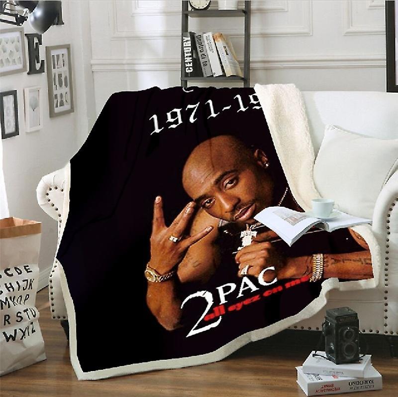 Roobeki 2pac Tupac Fleece Blanket Plush 3d Printed for Adults Sofa Sherpa Fleece Bedspread Wrap Throw Blanket style-3 multi 110X140cm