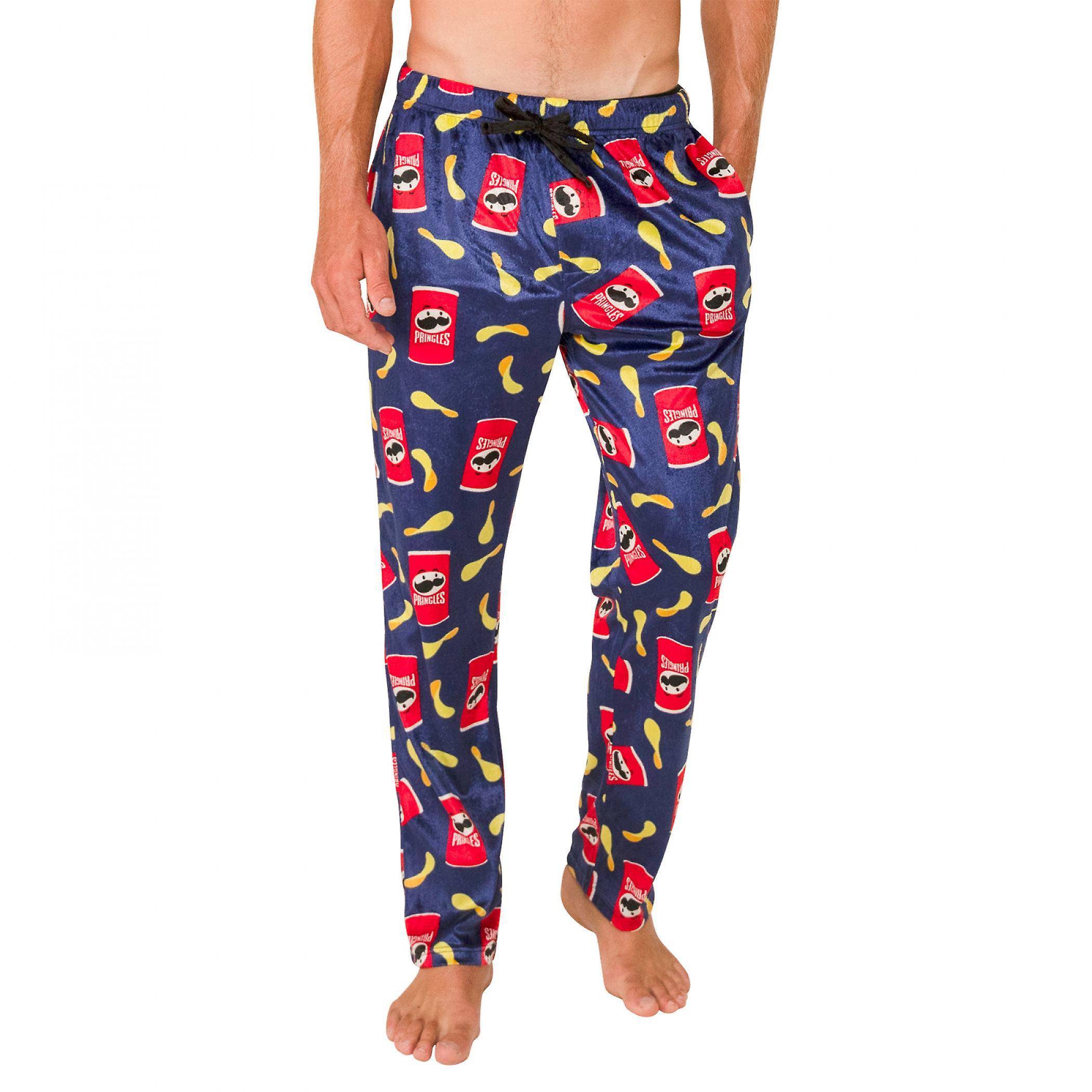 Pop Culture Crazy Boxers Pringles Chips Pajama Pants Multi-Color Large (36-38)