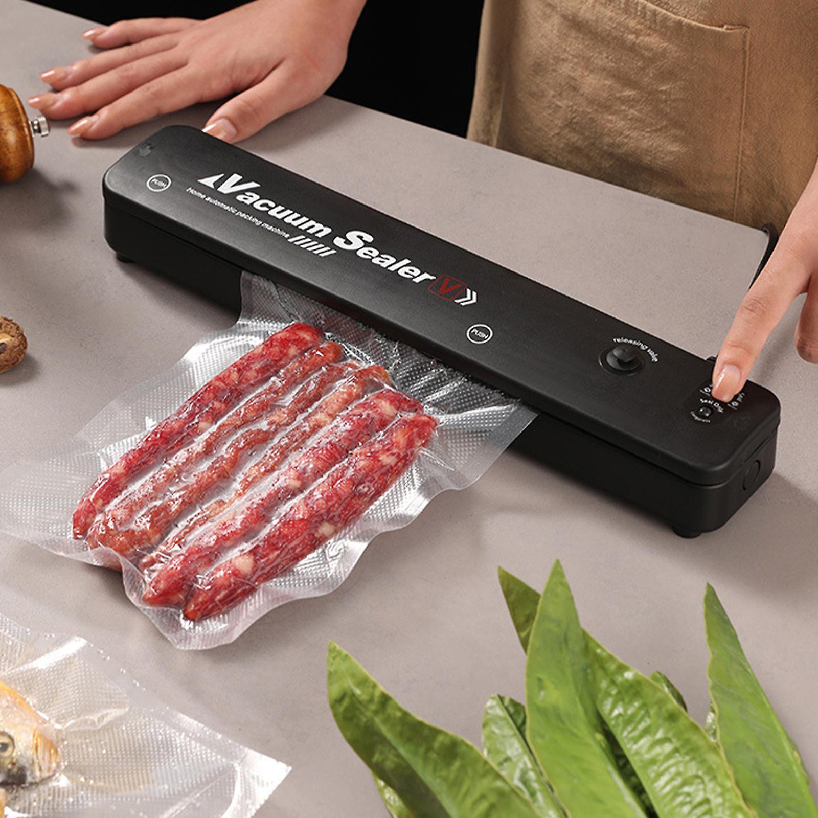 Kakanwo Vacuum Sealer, Food Vacuum Sealer Machine, Automatic Food Vacuum Sealer for Food Preservation Sealing Packing System Clearance Black Free Size