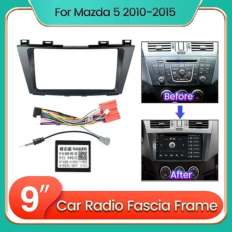 JIULUNET For Mazda5 Mazda 5 2010 - 2015 Car Radio Dashboard Panel Frame Power Cord CANBUS