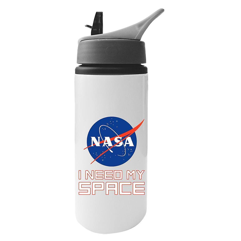 NASA I Need My Space Aluminium Water Bottle With Straw White 625ml