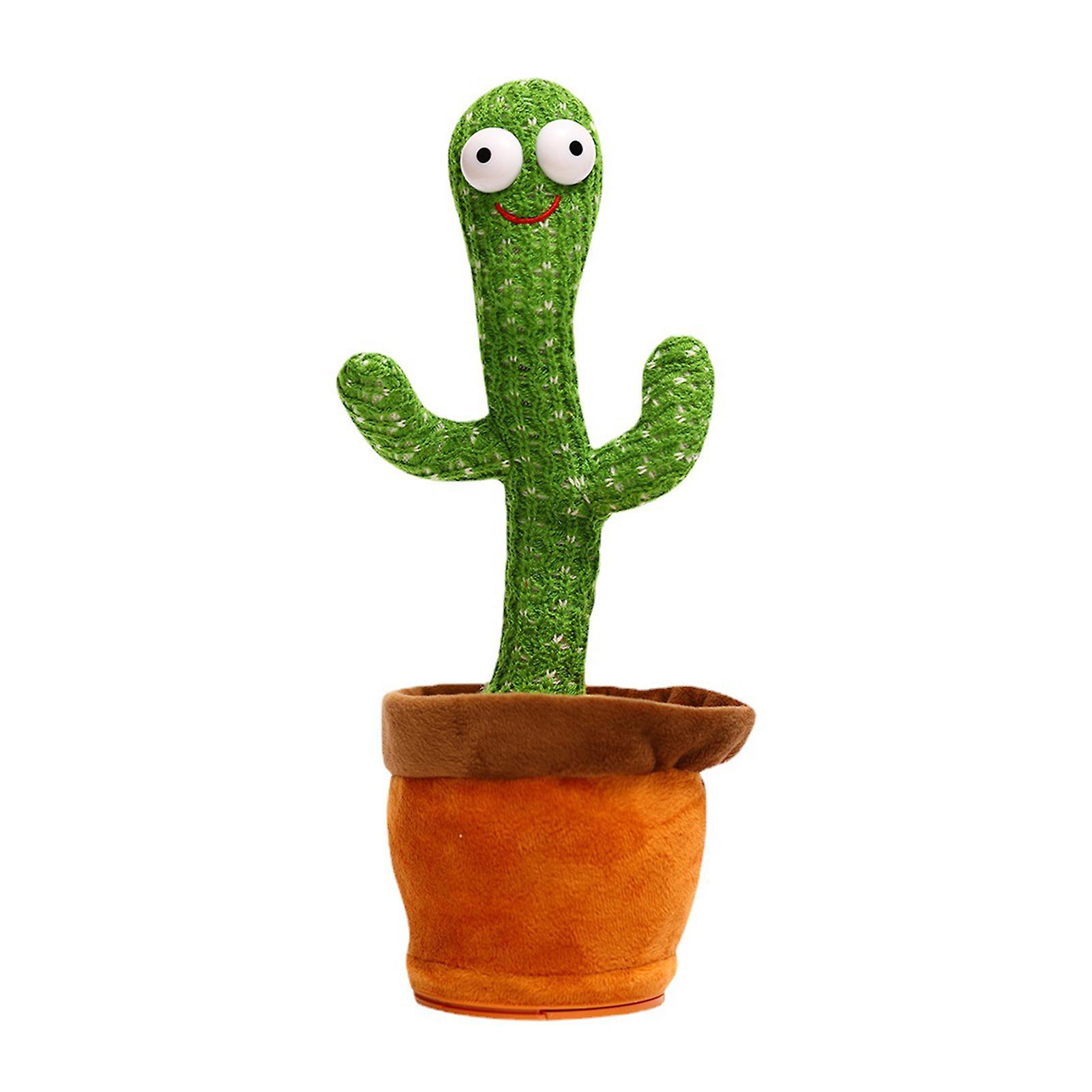 wirlsweal 1 Set Dancing Doll Singing Talking Cactus Doll Toy Rechargeable Interactive Plush Doll for Kids Adults Green 32cm