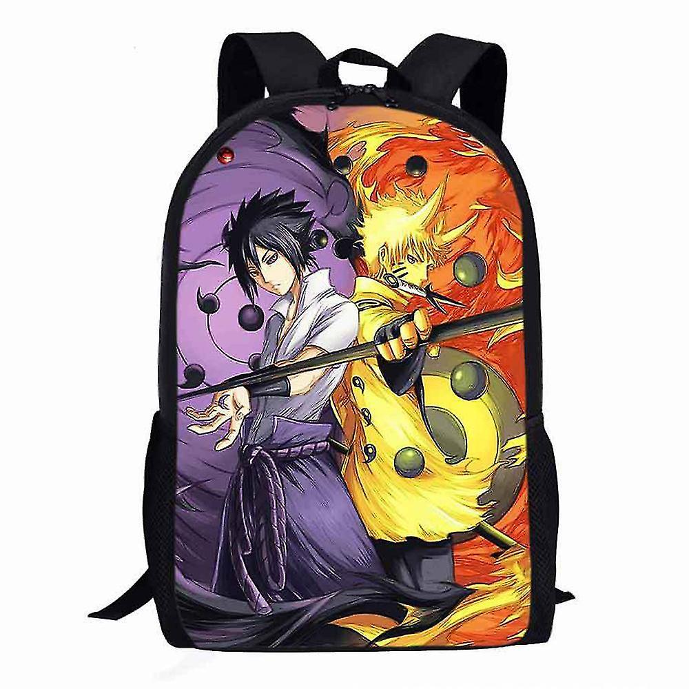 Lequeen Kids Boys Girls Anime Naruto Print Backpack Rucksack Large Capacity Travel School Bags A