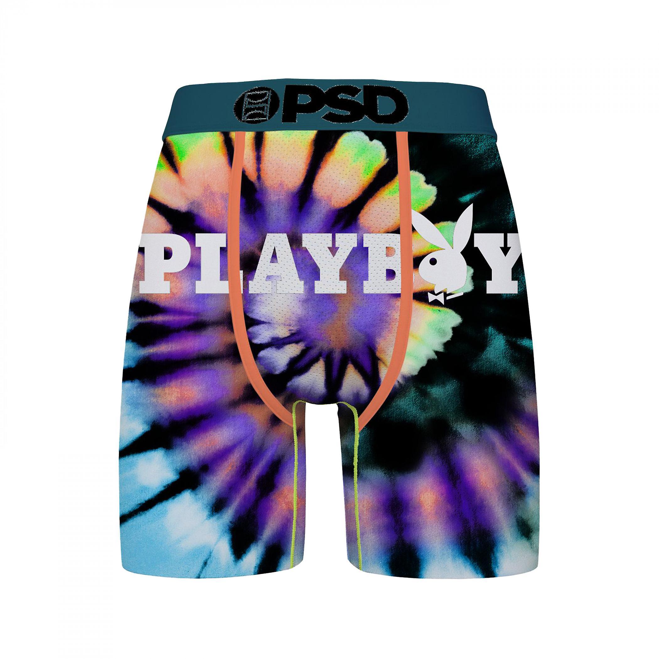 Pop Culture Playboy Tie-Dye Spiral PSD Boxer Briefs Multi-Color XLarge (40-42)