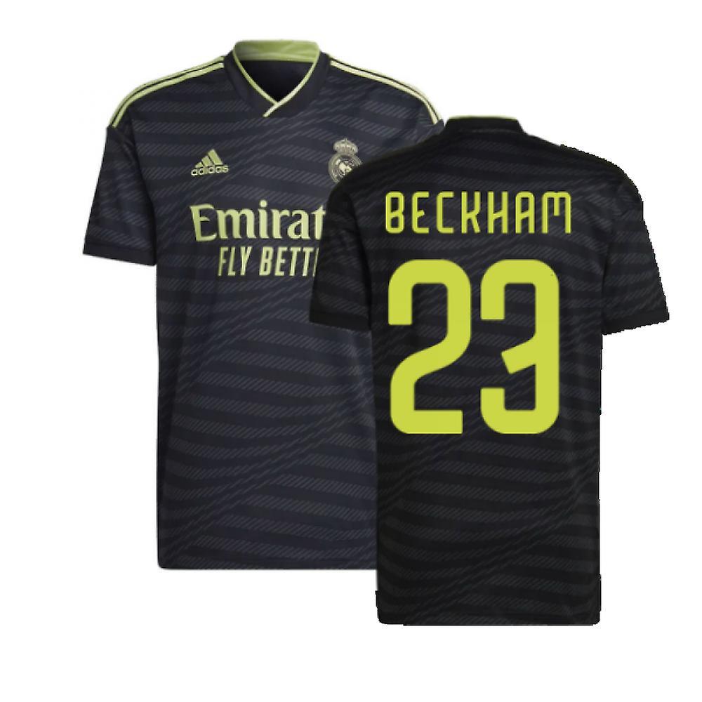 Adidas 2022-2023 Real Madrid Third Shirt (BECKHAM 23) Black XXL 46-48 inch Chest