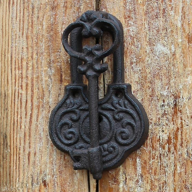 Slowmoose American Style Iron Knocker Crafts Vintage Owl Door Knocking- Antique Handle Lock and key