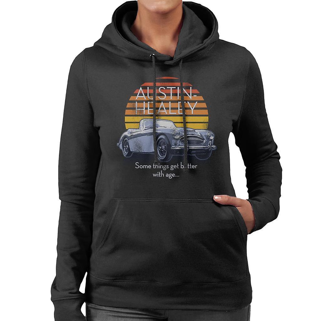 Austin Healey Some Things Get Better With Age British Motor Heritage Women's Hooded Sweatshirt Black XX-Large