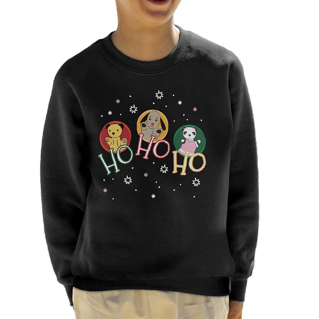 Sooty Christmas Ho Ho Ho Kid's Sweatshirt Black Small (5-6 yrs)