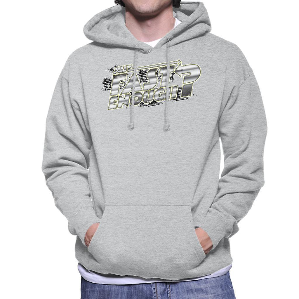 Fast & Furious Fast and Furious Just Fast Enough Chrome Text Men's Hooded Sweatshirt Heather Grey Medium