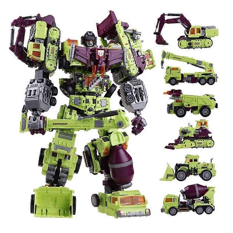 Quikhome Devastator 6IN1 Sets Bulldozer Bonecrusher Transformation Figure Toy