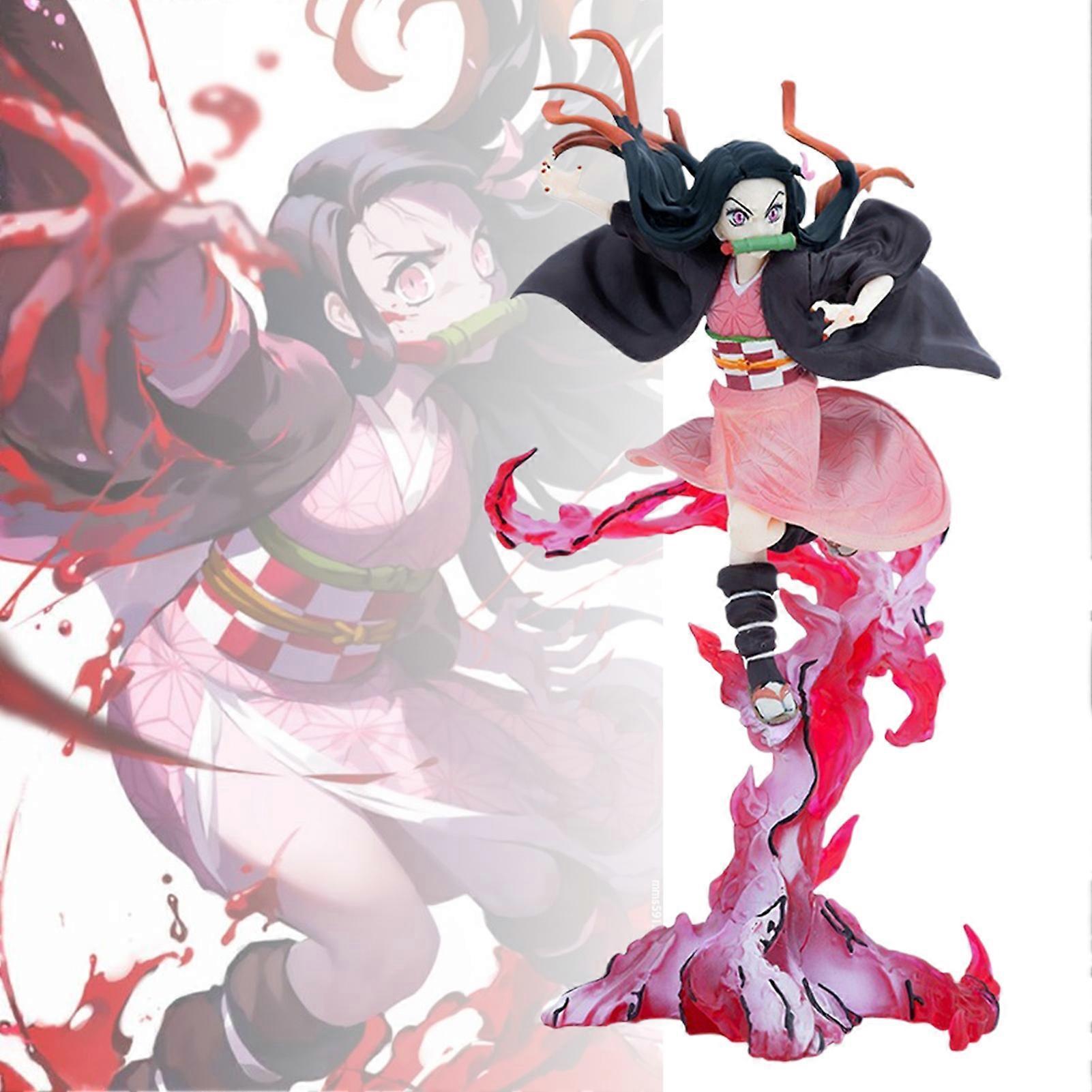 Remorui 23.5cm Demon Slayer Figure with Base Figurine Ornament Collectible Anime Kamado Nezuko Action Figure Model Christmas Gift