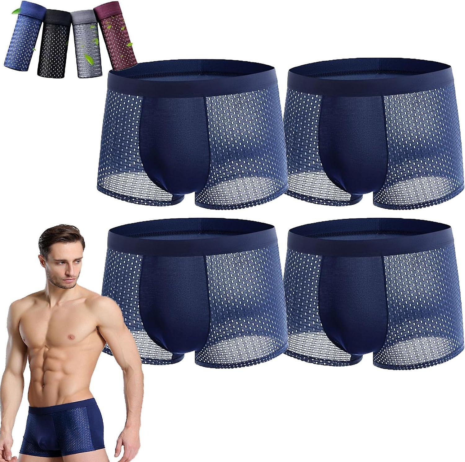 Morakot Bamboo Fiber Boxer Briefs, Boxer Briefs, Bamboo Fiber Boxer Shorts, Box Hero Bamboo Boxers 4pcs-b X-Large