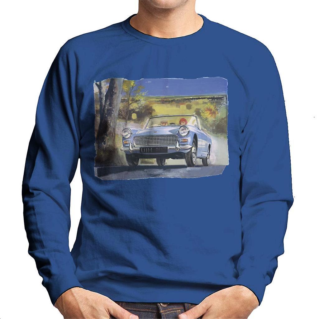 Austin Healey Countryside Background British Motor Heritage Men's Sweatshirt Royal Blue Medium