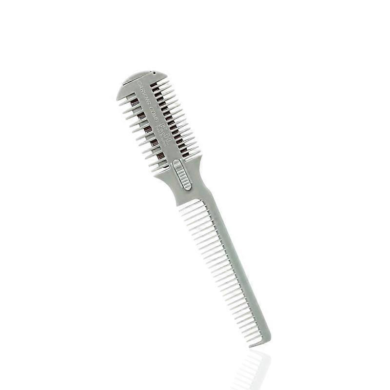 Sztxj Hair Trimmer Comb, Shaper Hair Razor With Comb, Split End Hair Clipper, Double Edge Razor Blades (Silver)