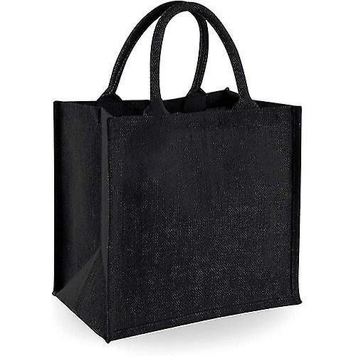 Westford Mill Jute Mini Tote Shopping Bag (14 Litres) (Pack of 2) Black One Size