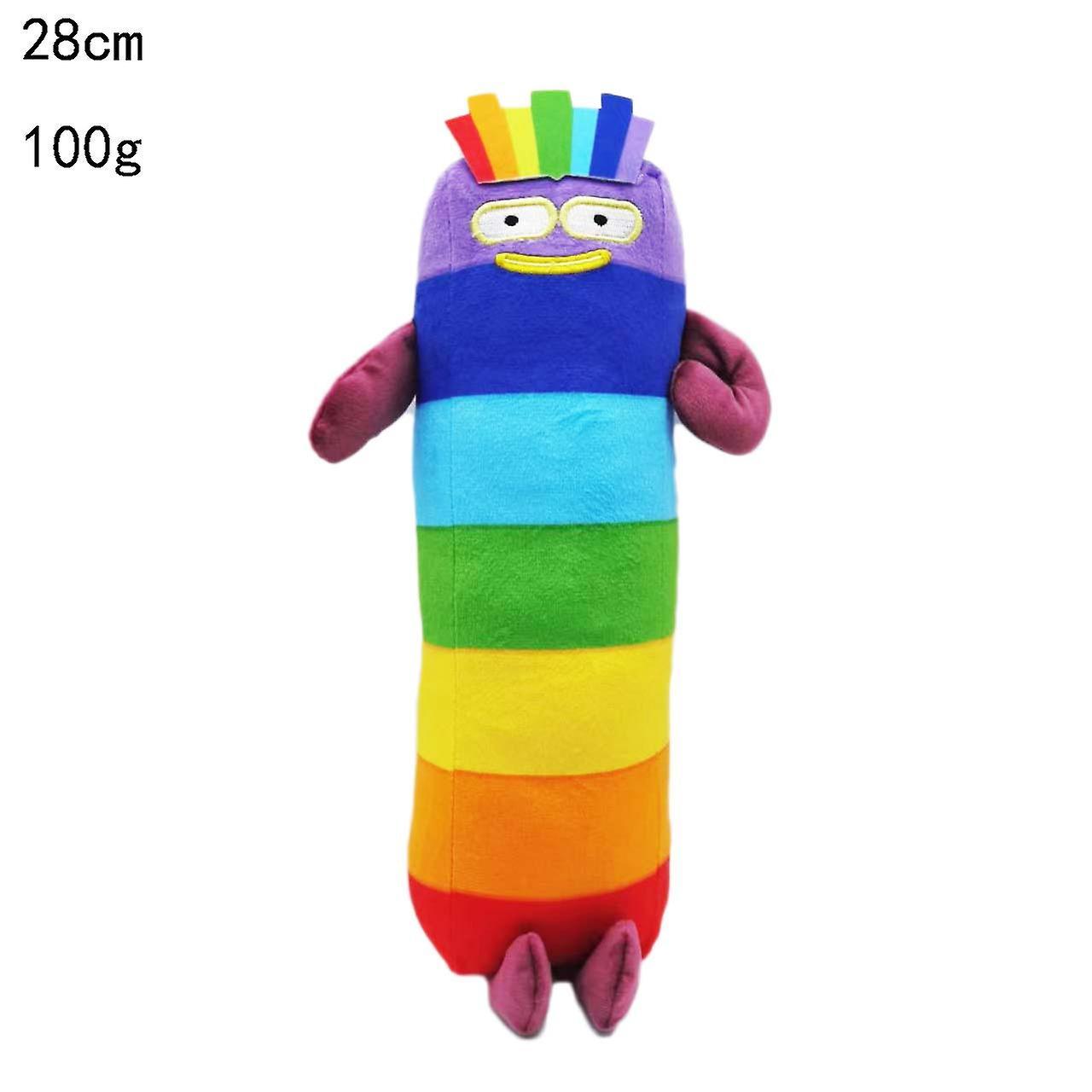 Manchalk Number Blocks Stuffed Model Dolls Cartoon Anime Digit Figures Soft Toys Kawaii Numberblocks Plushies Kids Birthday Xmas Gift Rainbow No.7