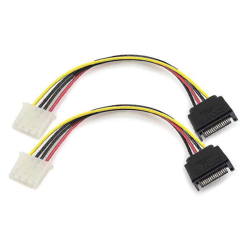 Elriven Sata Adapter 4pin To 15pin Hard Drive Power Supply Cable Computer Accessory