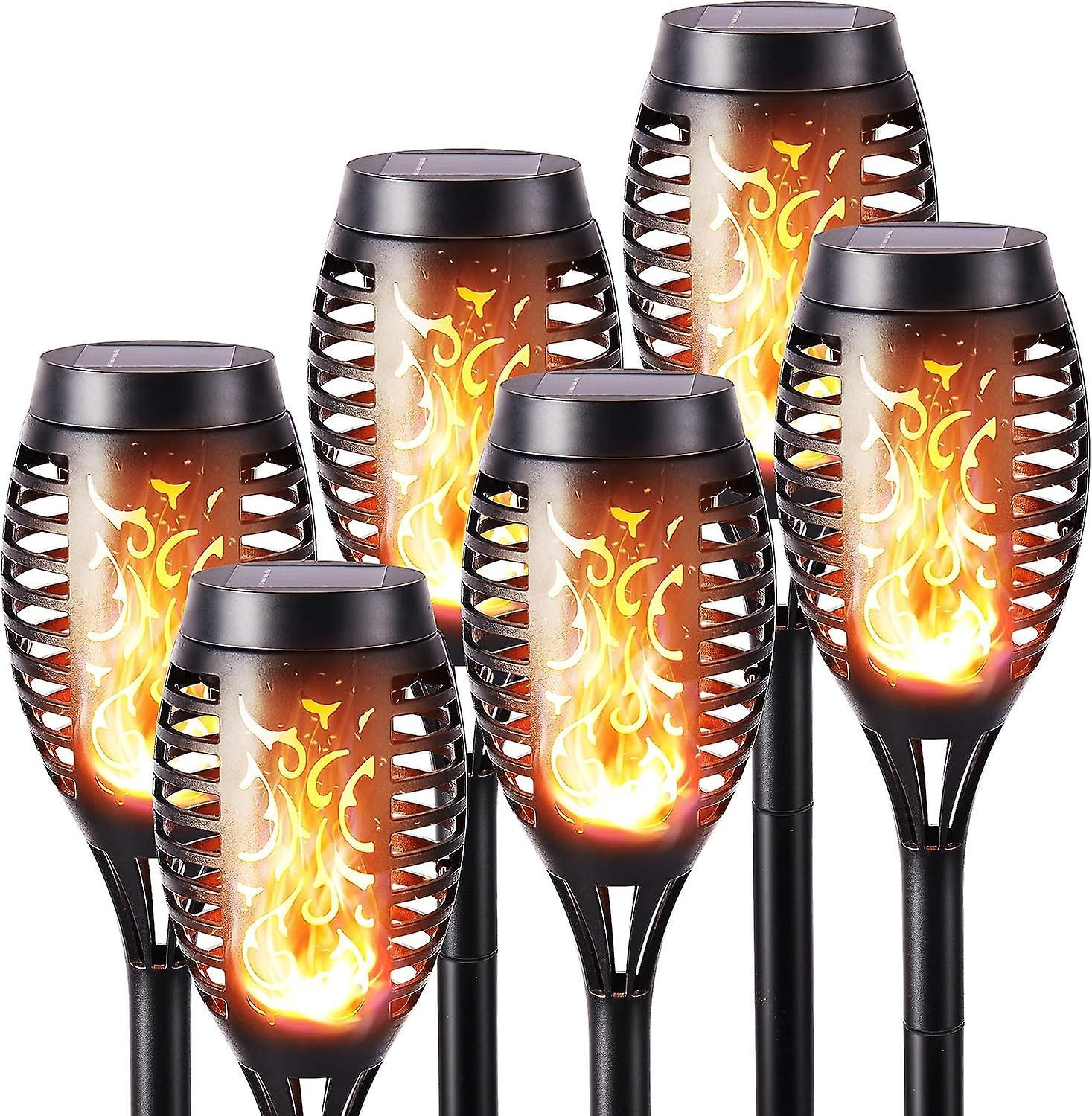 Xpba Outdoor Solar Flame Lights - 6 Pack Waterproof Solar Torch Light, Solar Flickering Flame Light For Decor, Garden, Patio, Paths, Lawn Outdoor S...