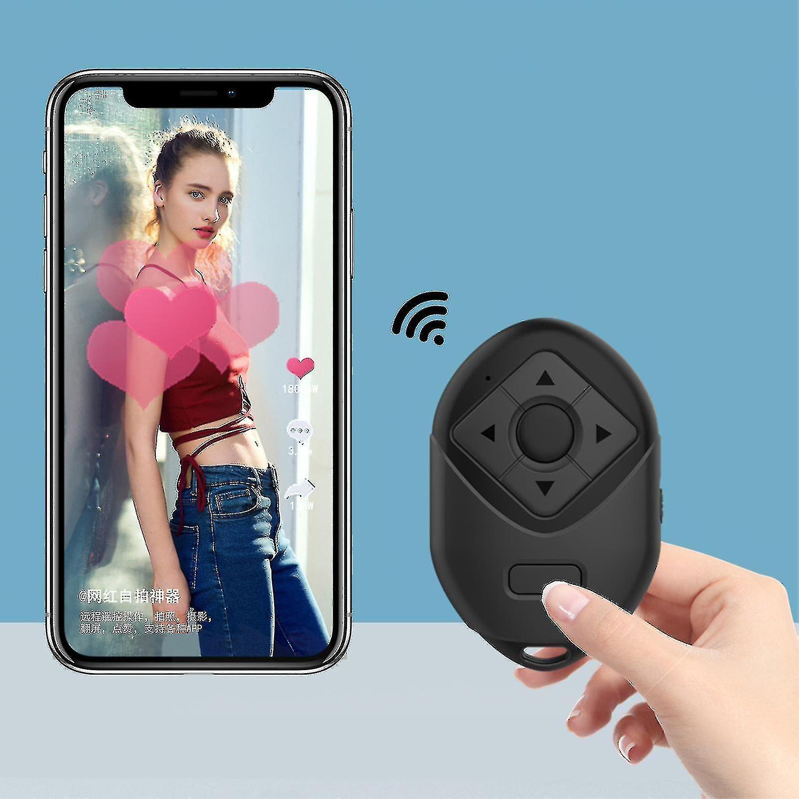 Htclv Remote Shutter For Tik Tok, Bluetooth Remote With Control Kindle App Page Turner, Bluetooth Remote Compatible With Iphone black