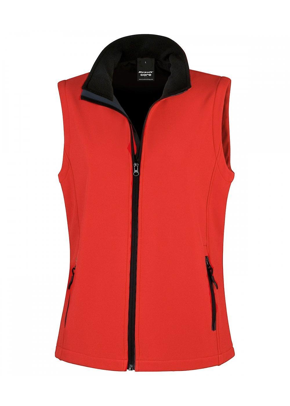 Women's Result Core Women's Printable Softshell Bodywarmer R232F Red / Black M