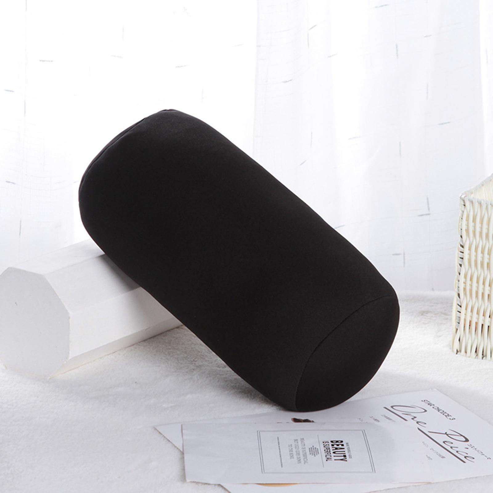 Flye Cylinder Memory Foam Roll Cervical Bolster Round Nap Neck Cushion Black