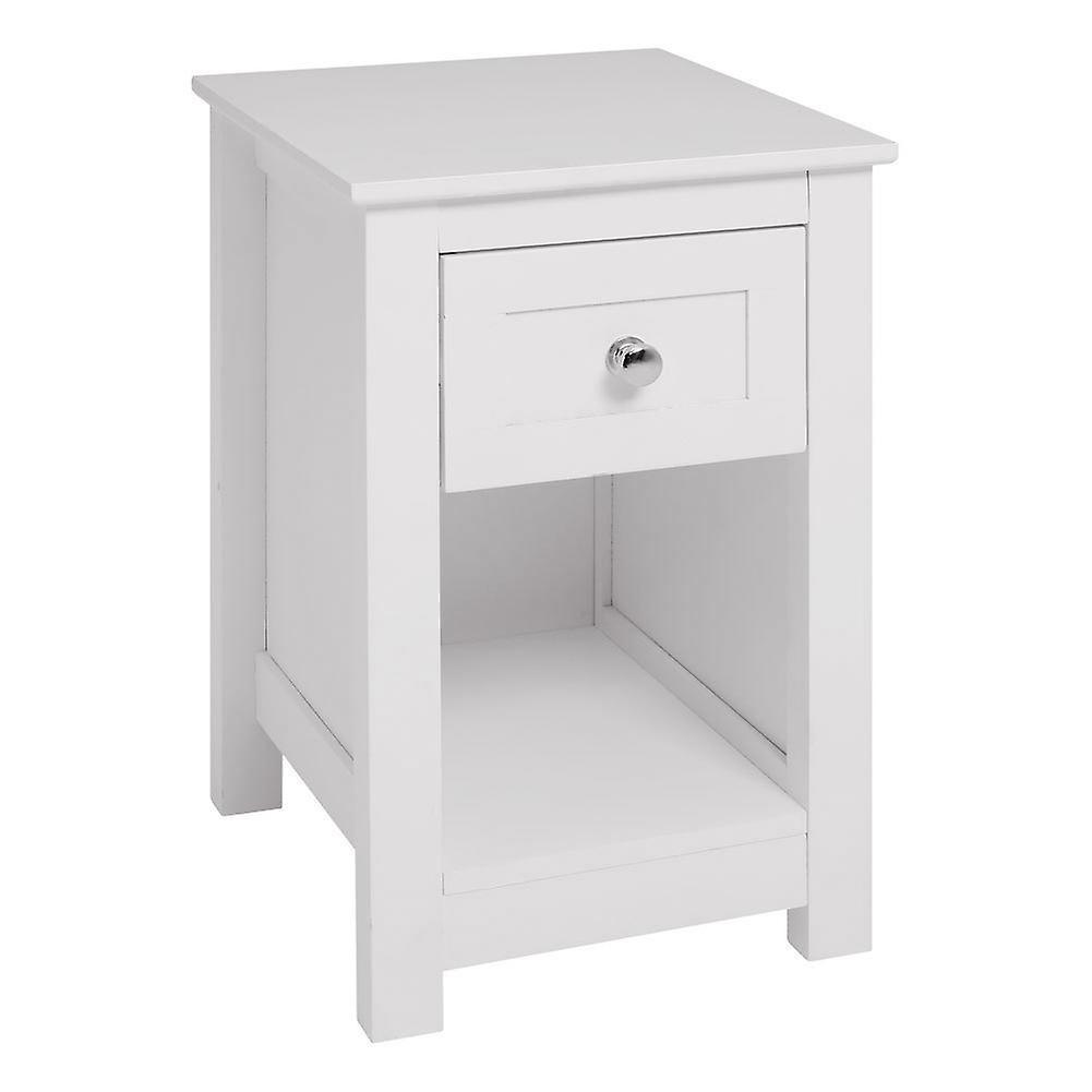 Living And Home Livingandhome Nightstands Bedside Table Small Side Table for Living Room with Drawer White