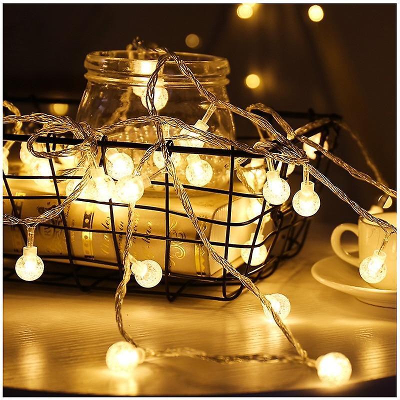 Slowmoose Led String Lights - Fairy Gypsophila Bubble Ball Lamp Warm White 4.5M 30LED / Battery Power