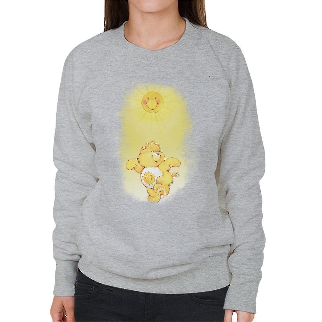 Care Bears Funshine Bear Dancing In The Sun Women's Sweatshirt Heather Grey Medium