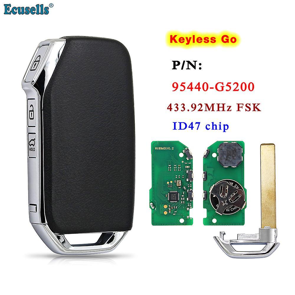 Redkid Ecusells 3 Button Smart Remote Key Fob 433mhz Id47 Hitag 3 Chip For Kia Niro 2019 2020 2021 Fob-4f23 P/n: 95440-g5200