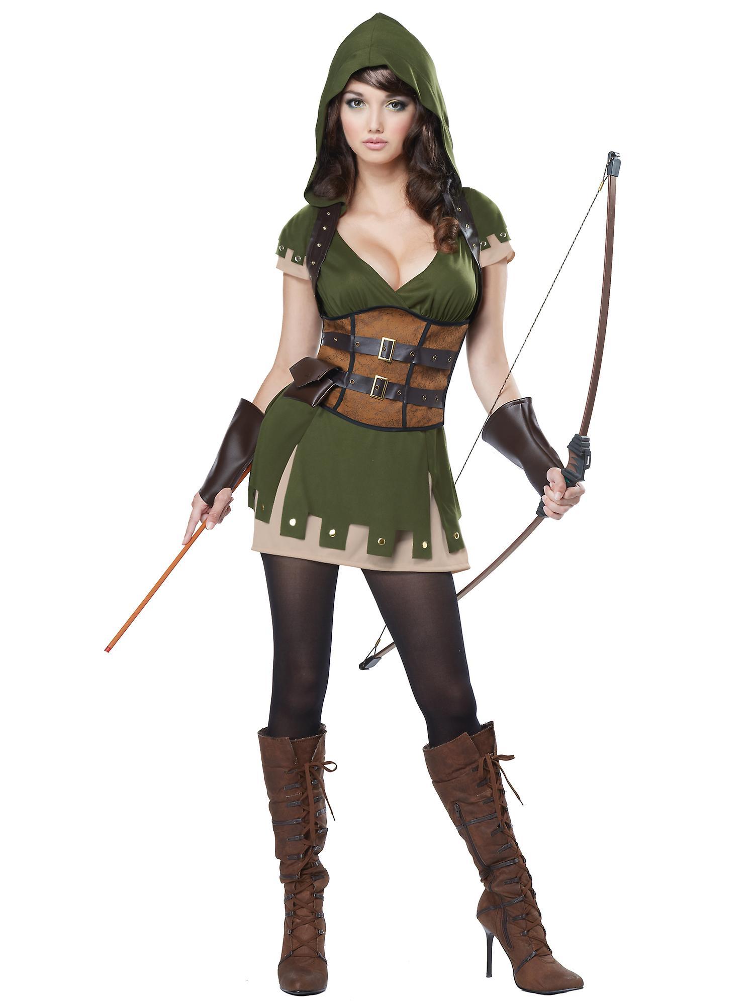 California Costume Collections Lady Robin Hood Medieval Sherwood Archer Hero Thieves Warrior Womens Costume Green Medium (8-10)