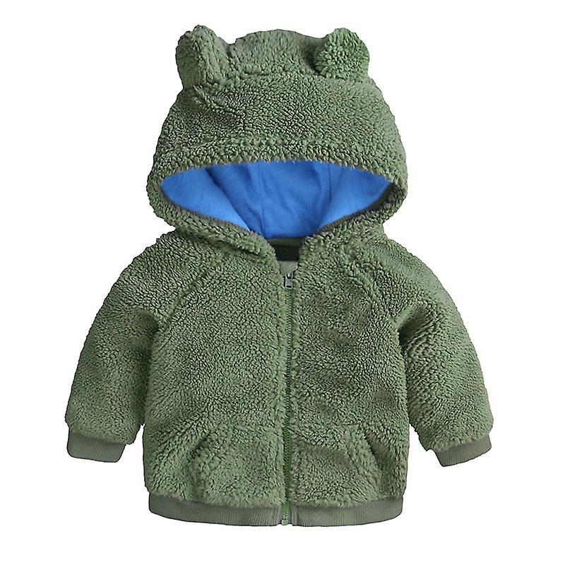 Slowmoose Newborn Baby Clothes Autumn Winter Warm Hooded Jacket & Coat Toddler Bear 12M / Green