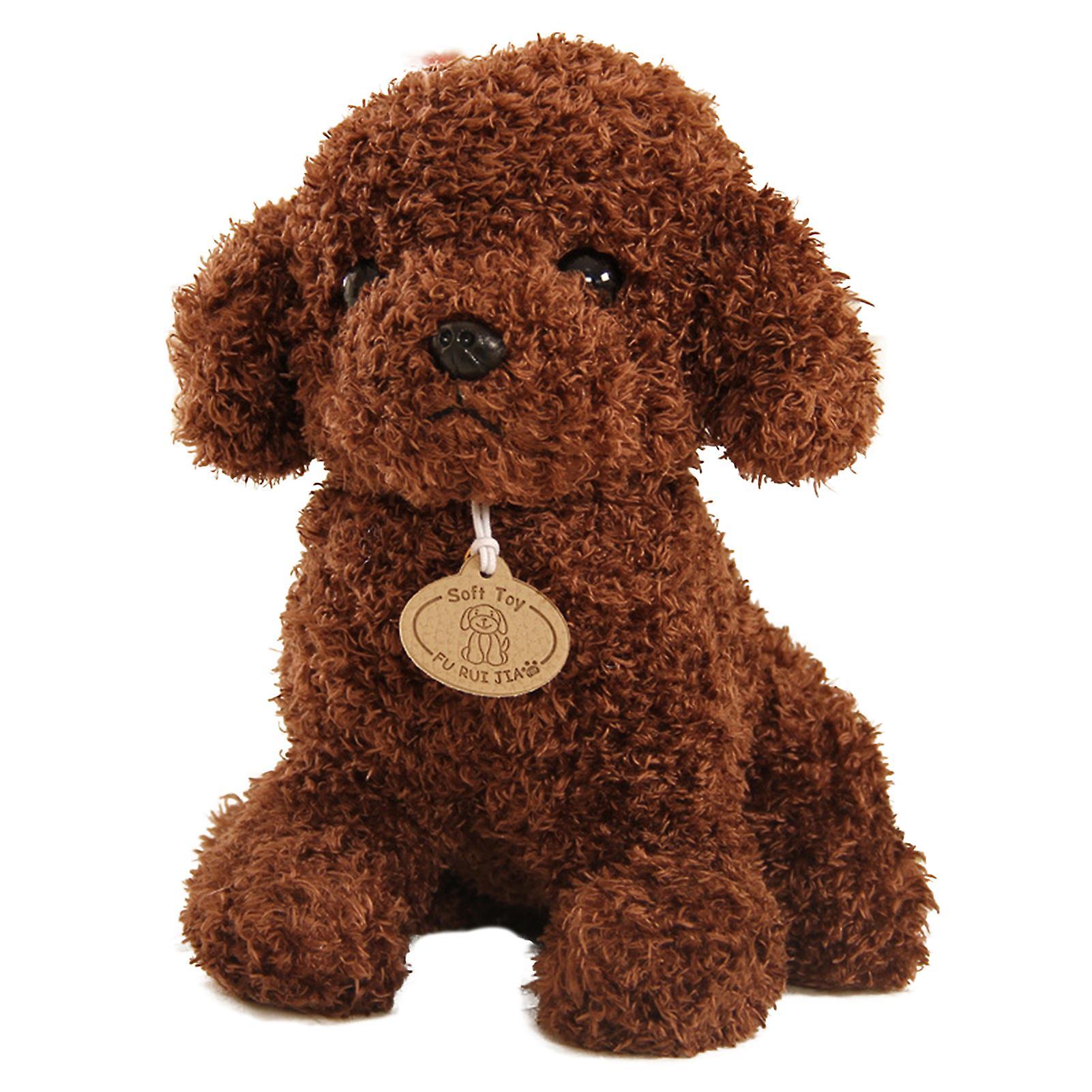 Yirtree Cartoon Cute Poodle Dog Puppy Plush Stuffed Doll Huggable Toy Home Ornament Gift Dark Brown