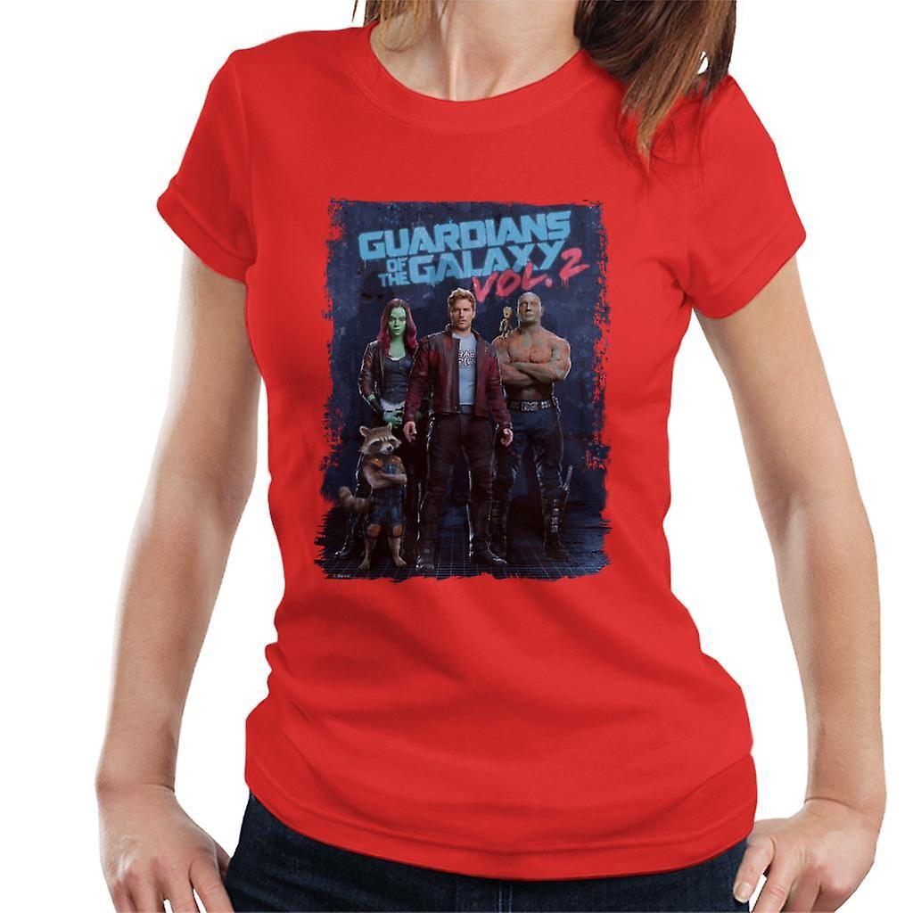 Marvel Guardians Of The Galaxy Vol 2 Poster Design Women's T-Shirt Red XX-Large